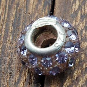 Crystal purple charm sterling‎ silver 925